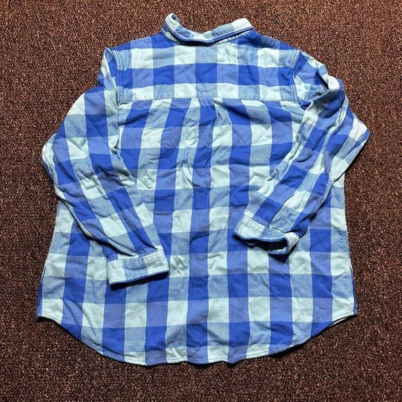 L.L. Bean Blue & White Buffalo Plaid Flannel Shirt – Size 2X - Picture 3 of 6
